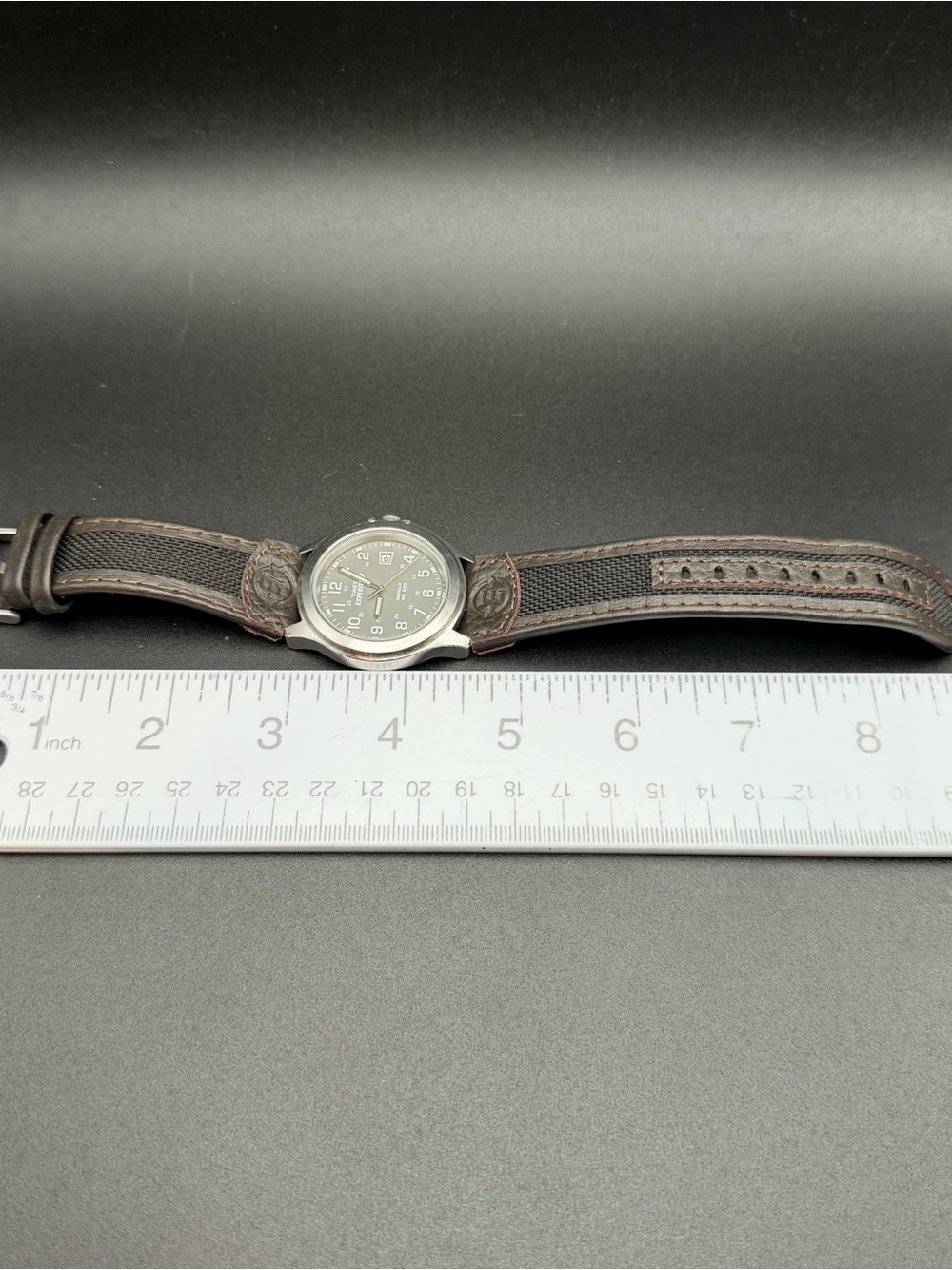 Timex Expedition Watch CR2016 cell T40091 Indiglo Leather #W05 - Picture 12 of 13